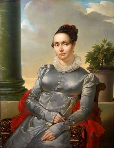 Flicit-Louise-Julie-Constance de Durfort - portrait par Merry Joseph Blondel - en 1808 - dans le parc du Chteau de Balincourt